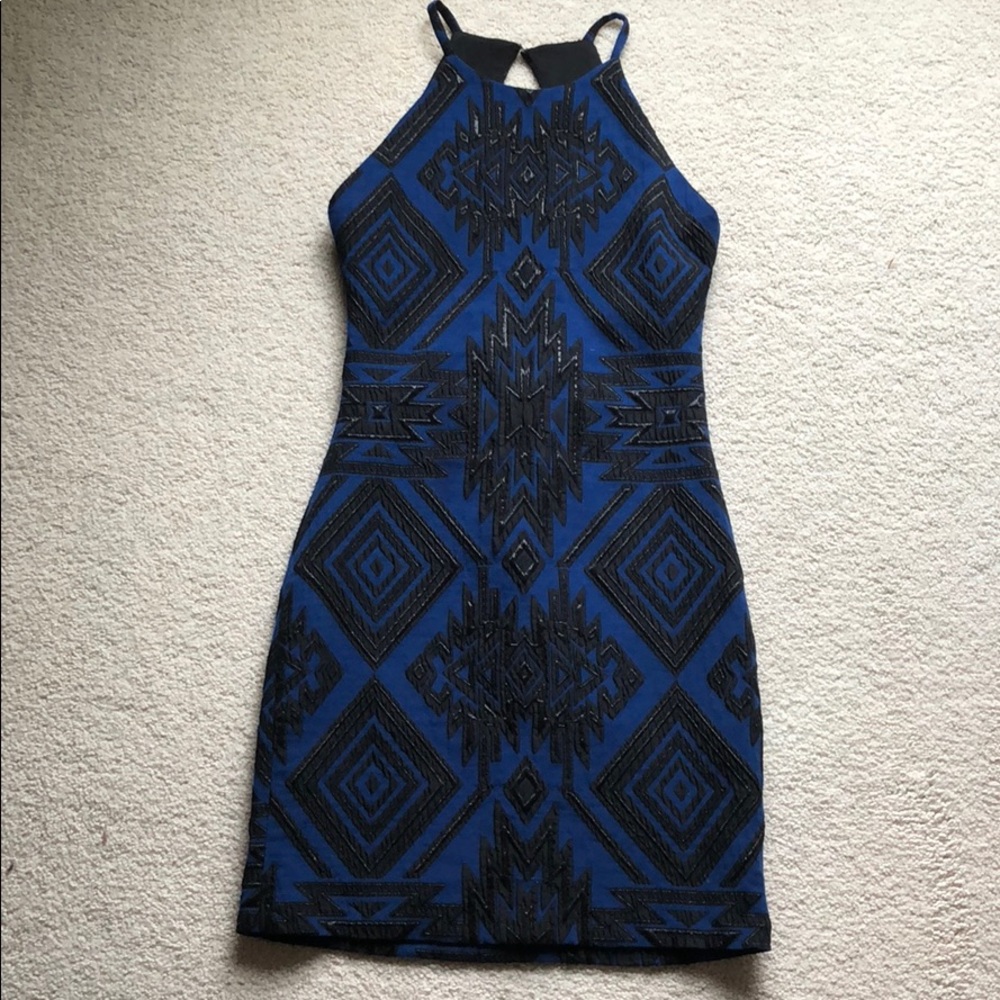 Geometric Open Back Cocktail Dress